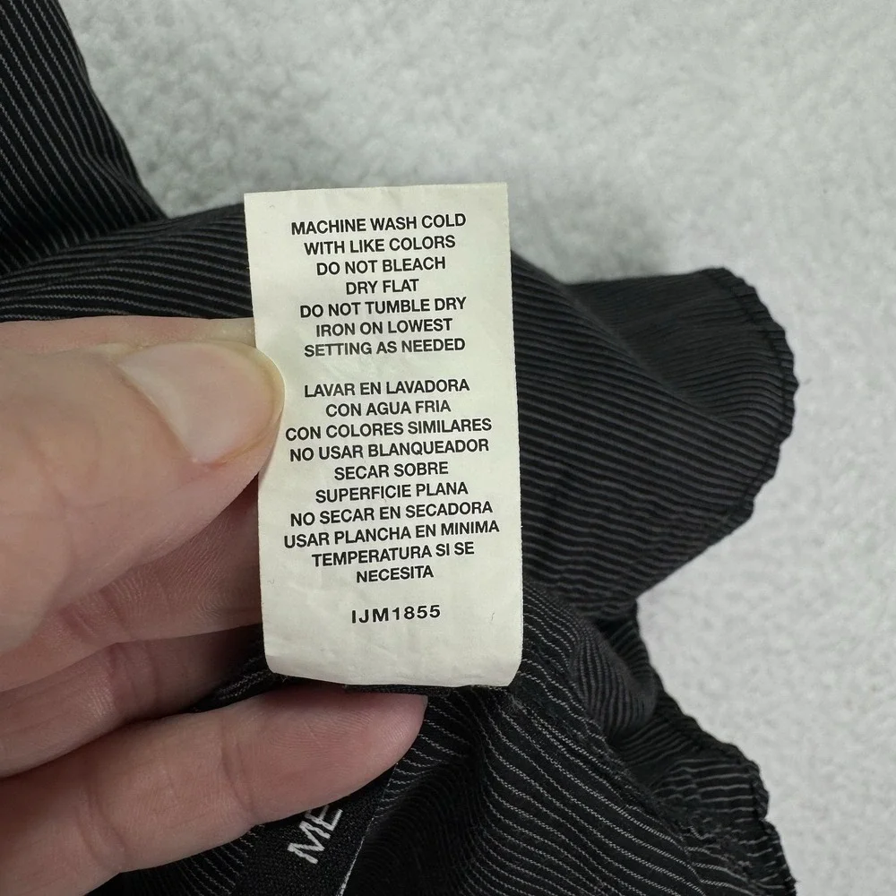I‎ Jeans Buffalo Mens S Meyer Shirt Button Up Striped Short Sleeve Black White